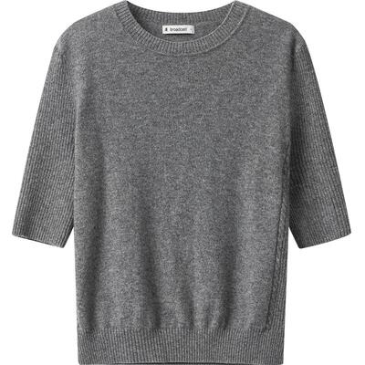 【100%羊绒】播商场同款简约五分袖修身24秋冬针织衫女BDR4SD3813