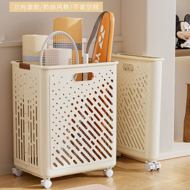 瑜伽垫收纳筐带轮收纳置物架整理羽毛球神器健身器材运动器材家用