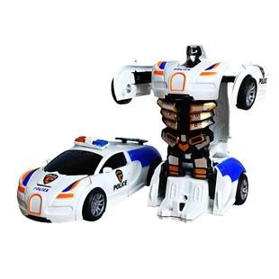 儿童玩具车一键变形碰撞小汽车机器人惯性撞击警车赛车男新年礼物