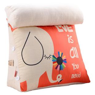 护颈三角靠垫护腰床头靠枕床上腰枕办公室腰靠背垫沙发抱枕可拆洗