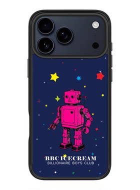 潮牌BBC星星机器人磁吸磨砂防摔个性适用于iphone17promax/16promax苹果手机壳
