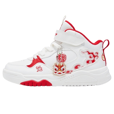 福燈贺岁｜特步童鞋儿童休闲板鞋女童新年款耐磨运动鞋宝宝滑板鞋