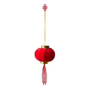 小灯笼挂饰结婚植绒迷你春节新年装饰2026新款户外院子树上红灯笼