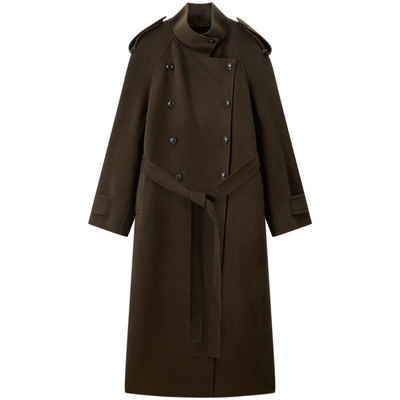 【张婧仪同款】太平鸟商场甄绒风衣式羊绒人生大衣女A1AAF4230