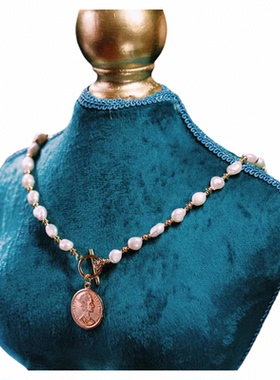 高级感夸张淡水贝母大气礼服项链