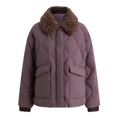 冰洁95绒灯芯绒拼接短厚款巴恩风