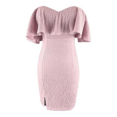 淑女风聚脂纤维纯色荷叶边