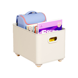 高中生书本收纳箱带滑轮初中生学生教室用桌下装书可移动加厚书箱