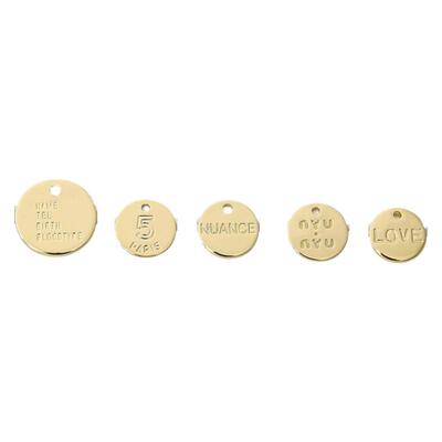真金圆片金币小吊坠小挂件DIY