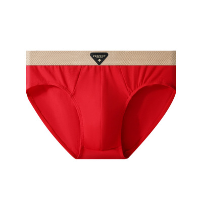 男士内裤纯棉大红色三角裤头裤衩