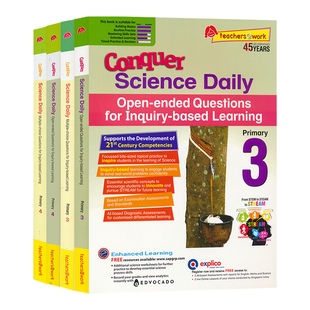 Conquer Science Daily Primary 3-4 攻克科学每日小练 3-4年级 新加坡科学 选择题 开放问答 英文原版进口图书