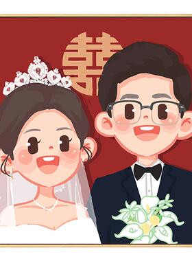 结婚礼物diy数字油画定制装饰画