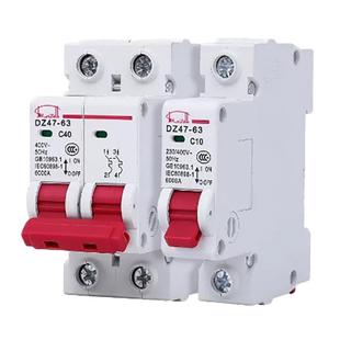 漏电保护器开关2P63A断路器DZ47LE双极空气开关1P2P3P4P家用