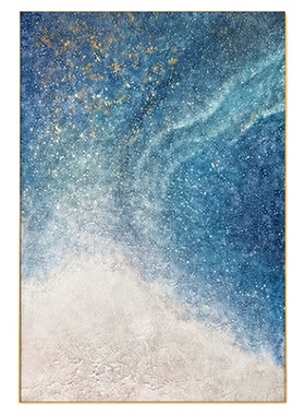星空手绘油画高级感玄关客厅挂画