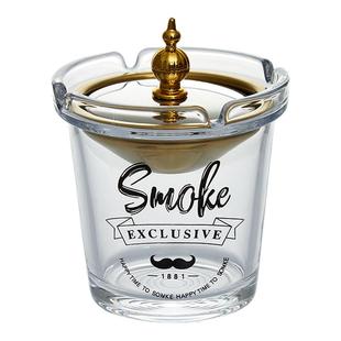 烟灰缸防风防飞灰2025新款爆款家用不锈钢漏斗带盖办公室大号烟缸