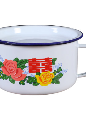 搪瓷大茶缸怀旧风泡面碗带盖