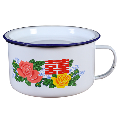搪瓷大茶缸怀旧风泡面碗带盖