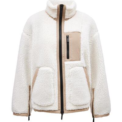 ONLY时尚软糯拼色宽松立领棉服