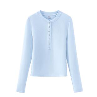 班尼路亨利领打底衫女2025秋季新款高弹柔软亲肤修身有弹力T恤N