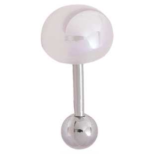 SHIMMIAN韩国ins同款外牙钛合金杆耳钉女气质大珠耳边钉气质免取