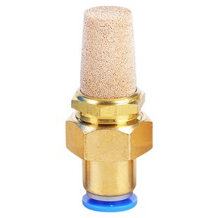 气动消声器快插平头插入式长头消音器气管塑料插管排气降噪静音器