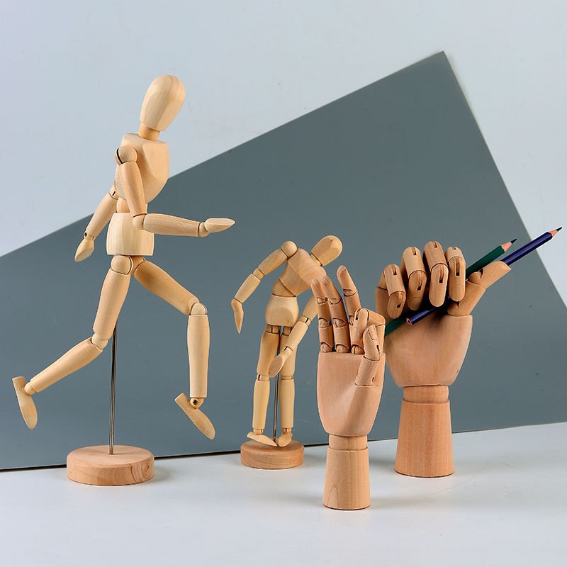 美术画画用木头人偶12木手灵活人关节动可木偶人仿模型人体素描寸