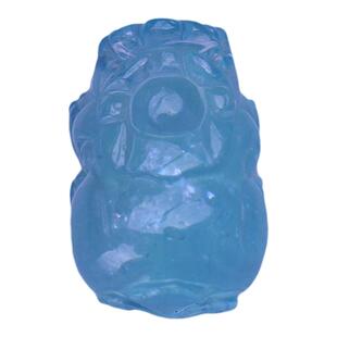 招财萌宠巴西天然海蓝宝吊坠玻璃体净透润蓝好运貔貅锁骨链饰品女