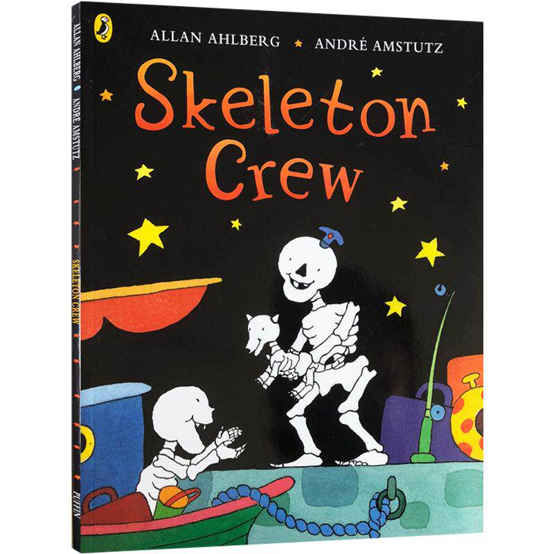 英文原版 funnybones: skeleton crew廖彩杏推荐 韵文式句子字汇学习 骨头之歌 3-5岁宝宝阅读趣味图画故事书亲子共读