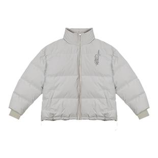 GRKC吉尔卡克 灰鸭绒羽绒服加厚保暖立领面包服潮牌情侣外套冬男