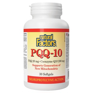 预 NaturalFactors PQQ辅酶Q10软胶囊30粒抵御氧化强化认知记忆