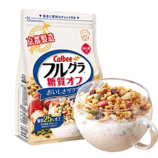 CALBEE/卡乐比 富果乐水果麦片 原味/减糖即食免煮燕麦 600g