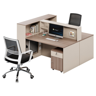 办公桌员工位简约现代办公室电脑桌双人四人位职员桌办公桌椅组合