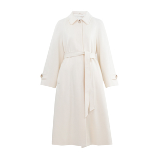 HONRN/红人白色中长款山羊绒羊毛呢子大衣外套女秋冬HI55OD890