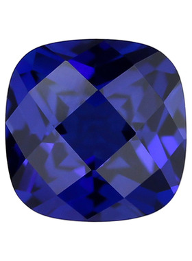 天然底切割34#蓝刚玉枕形尖底龟面裸石 格子面网面肥正方蓝宝石