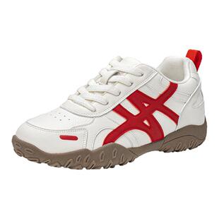 依思q内增高红色德训鞋女款2026春季新款复古百搭休闲运动阿甘鞋