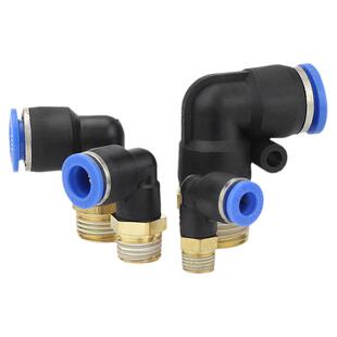 气动6厘8mm气管快插螺纹弯通PL8-02/6-01/10/12-04/4-M5快速接头