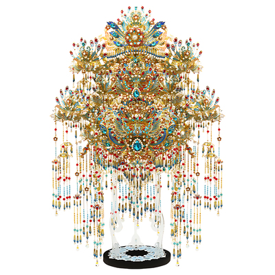 钢达鎏金凤冠手工diy金属拼图