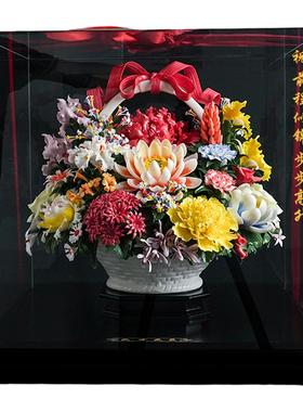 东方泥土陶瓷手工《盛世花篮》