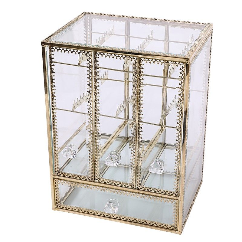 复古玻璃珠宝首饰盒项链架耳环耳钉挂架首饰收纳收拾桌面整理架