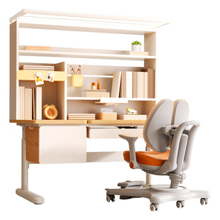 爱果乐学习桌儿童书桌小学生实木桌子家用写字桌升降课桌椅咖啡猫
