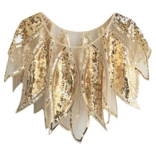 晚礼服亮片披肩女装派对宴会蕾丝斗篷小坎肩短款圆领套头百搭外披