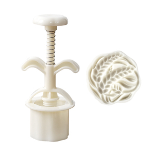 2025新款枫叶麦穗花月饼模具中式绿豆糕糕点广式手压磨具家用烘焙