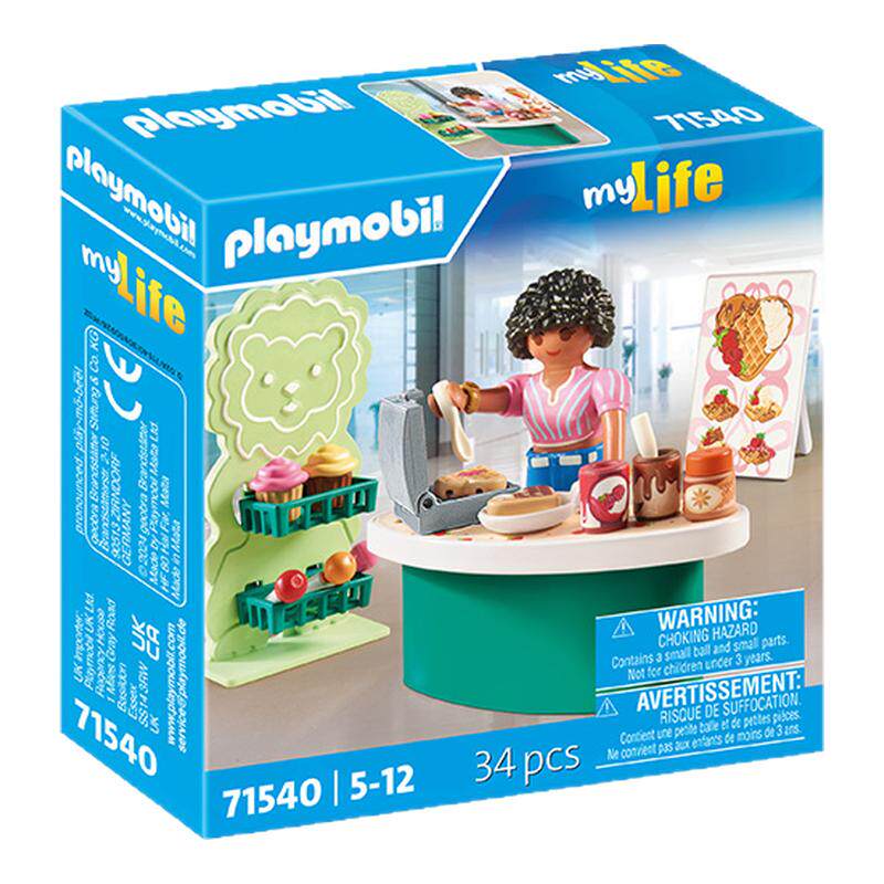 PLAYMOBIL摩比世界甜品摊静态模型小型拼装儿童玩具开学礼物71540