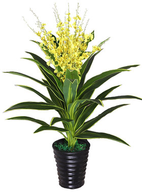 仿真植物跳舞兰塑料假花盆栽绿植