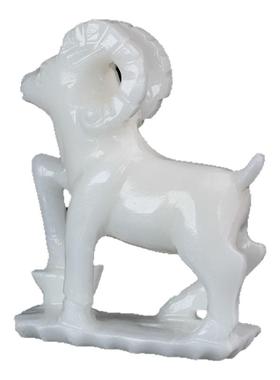 天然白玉羊摆件家居山羊玉石雕刻