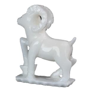 天然白玉羊摆件家居山羊玉石雕刻装饰12生肖羊客厅玄关招财装饰品