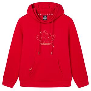 2025新年款361度运动卫衣女连帽帽衫本命年中国红上衣562519809