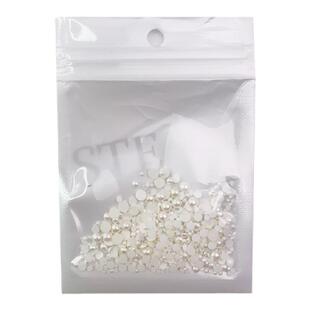 杨倩同款美甲珍珠饰品进口爆款半圆瓜子形方形马眼白色七彩指甲贴