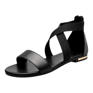 外贸款41一46特大码女鞋42平底凉鞋真皮平跟女式鞋牛皮鞋43 44 45