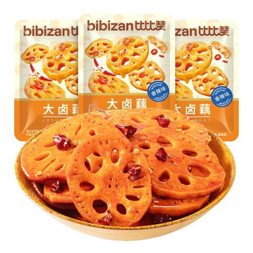 比比赞大卤藕脆藕片零食小吃素卤味莲藕熟食解馋休闲食品开袋即食